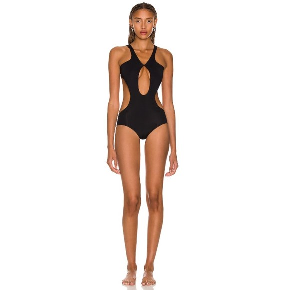 MAXIMILIAN DAVIS Streamline Swim Bodysuit Black Size 8 UK/ 4 US SMALL - Picture 1 of 6